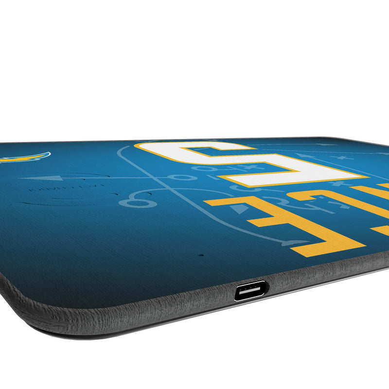 Trey Lance Los Angeles Chargers 5 Game Tactic 15-Watt Wireless Charger and Mouse Pad Port.Jpg