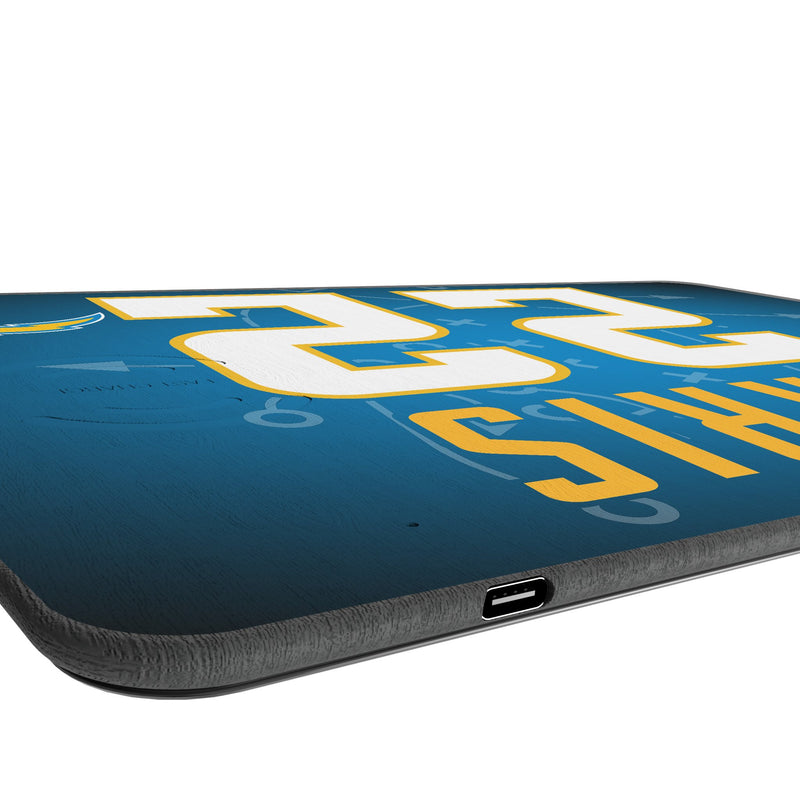 Najee Harris Los Angeles Chargers 22 Game Tactic 15-Watt Wireless Charger and Mouse Pad Port.Jpg