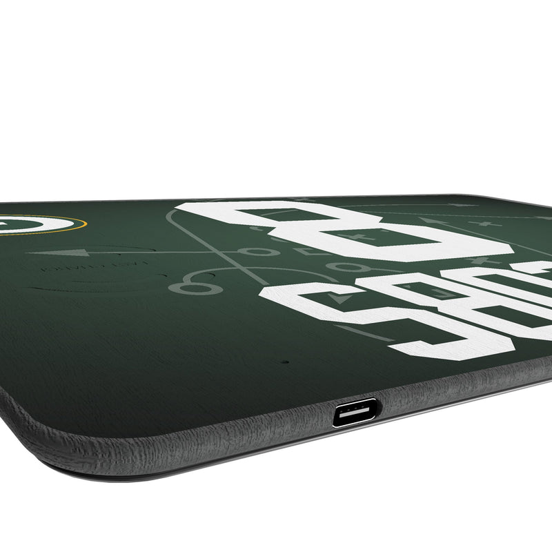 Josh Jacobs Green Bay Packers 8 Game Tactic 15-Watt Wireless Charger and Mouse Pad Port.Jpg