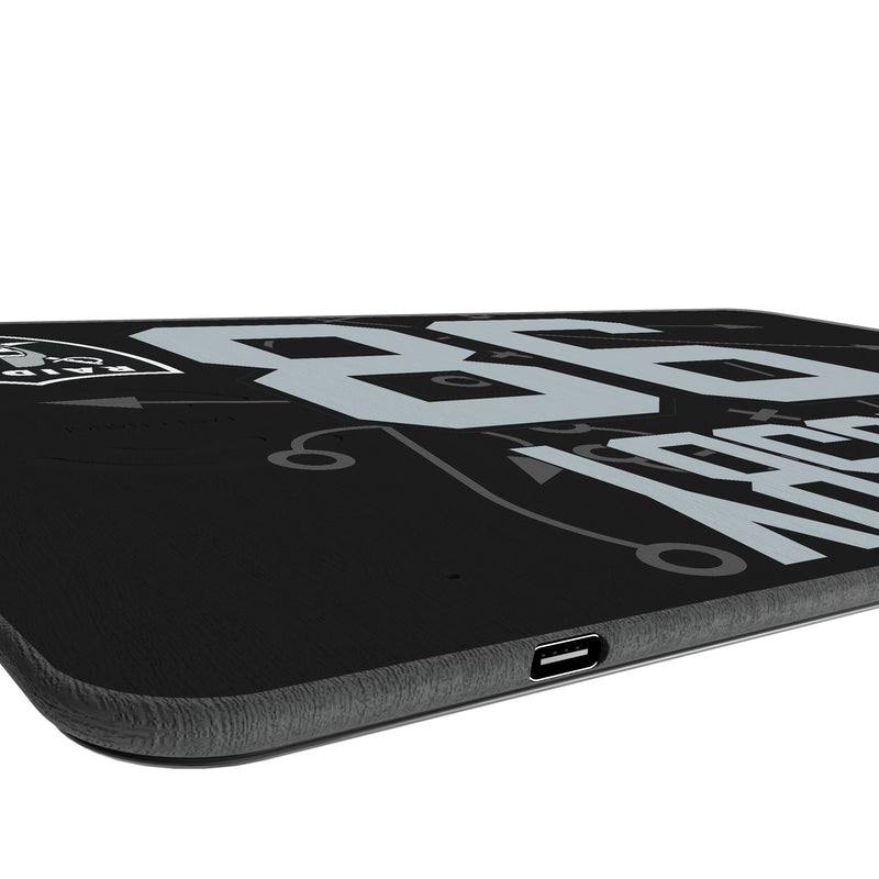 Maxx Crosby Las Vegas Raiders 98 Game Tactic 15-Watt Wireless Charger and Mouse Pad Port.Jpg