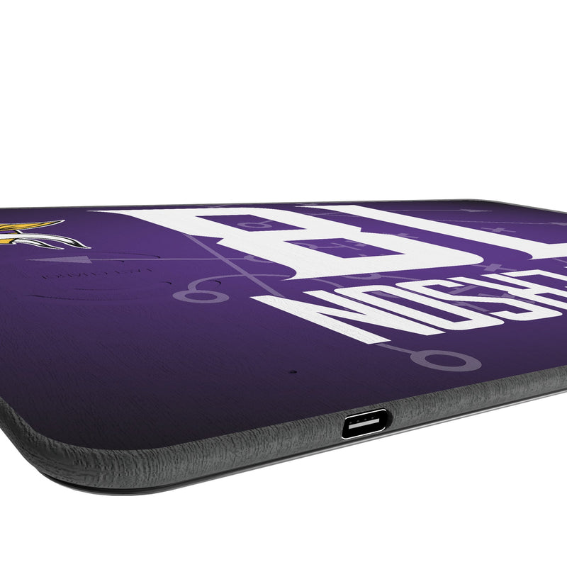 Justin Jefferson Minnesota Vikings 18 Game Tactic 15-Watt Wireless Charger and Mouse Pad Port.Jpg