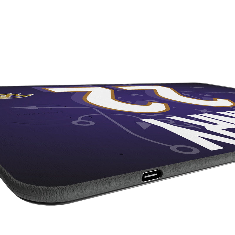 Derrick Henry Baltimore Ravens 22 Game Tactic 15-Watt Wireless Charger and Mouse Pad Port.Jpg