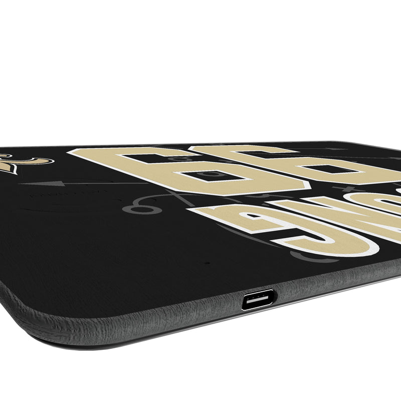 Chase Young New Orleans Saints 99 Game Tactic 15-Watt Wireless Charger and Mouse Pad Port.Jpg