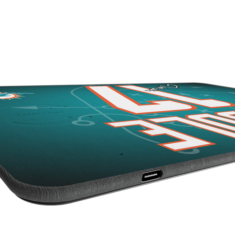 Jaylen Waddle Miami Dolphins 17 Game Tactic 15-Watt Wireless Charger and Mouse Pad Port.Jpg