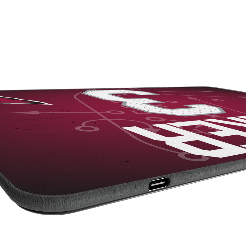 Budda Baker Arizona Cardinals 3 Game Tactic 15-Watt Wireless Charger and Mouse Pad Port.Jpg