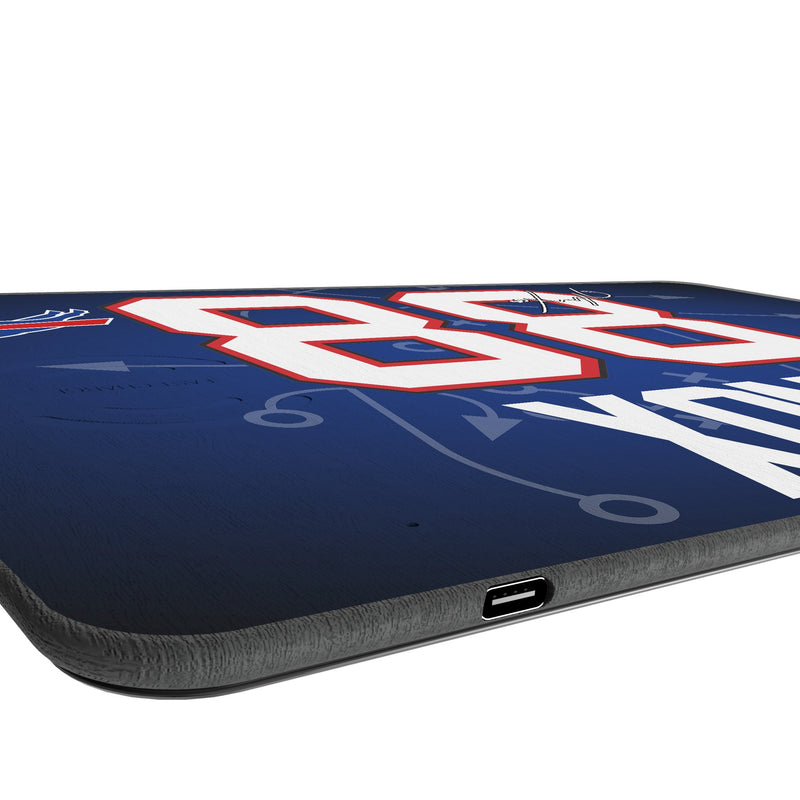 Dawson Knox Buffalo Bills 88 Game Tactic 15-Watt Wireless Charger and Mouse Pad Port.Jpg
