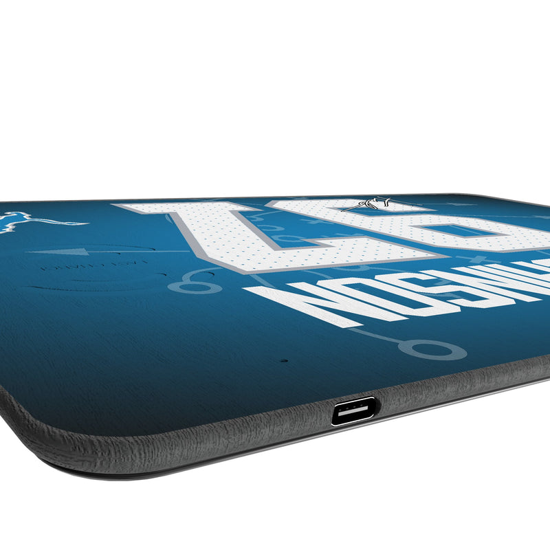 Aidan Hutchinson Detroit Lions 97 Game Tactic 15-Watt Wireless Charger and Mouse Pad Port.Jpg