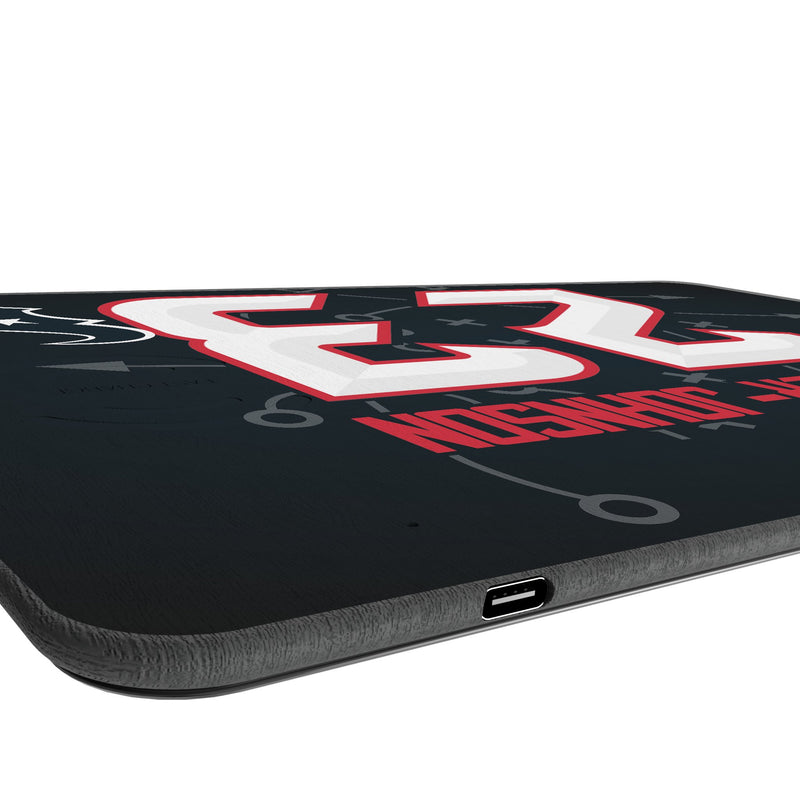 C.J. Gardner-Johnson Houston Texans 23 Game Tactic 15-Watt Wireless Charger and Mouse Pad Port.Jpg