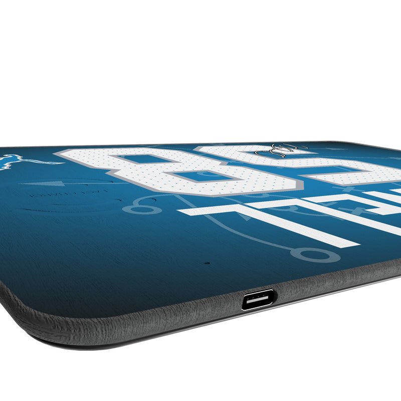 Penei Sewell Detroit Lions 58 Game Tactic 15-Watt Wireless Charger and Mouse Pad Port.Jpg