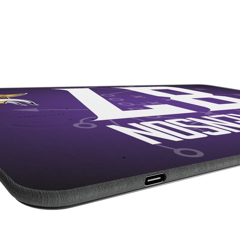 T.J. Hockenson Minnesota Vikings 87 Game Tactic 15-Watt Wireless Charger and Mouse Pad Port.Jpg