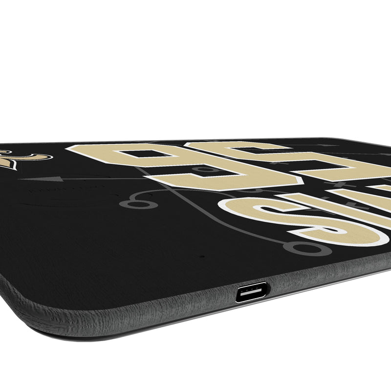 Demario Davis New Orleans Saints 56 Game Tactic 15-Watt Wireless Charger and Mouse Pad Port.Jpg