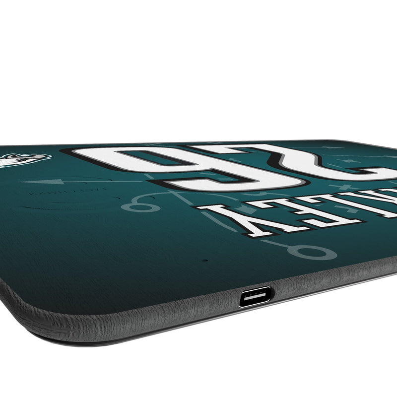 Saquon Barkley Philadelphia Eagles 26 Game Tactic 15-Watt Wireless Charger and Mouse Pad Port.Jpg