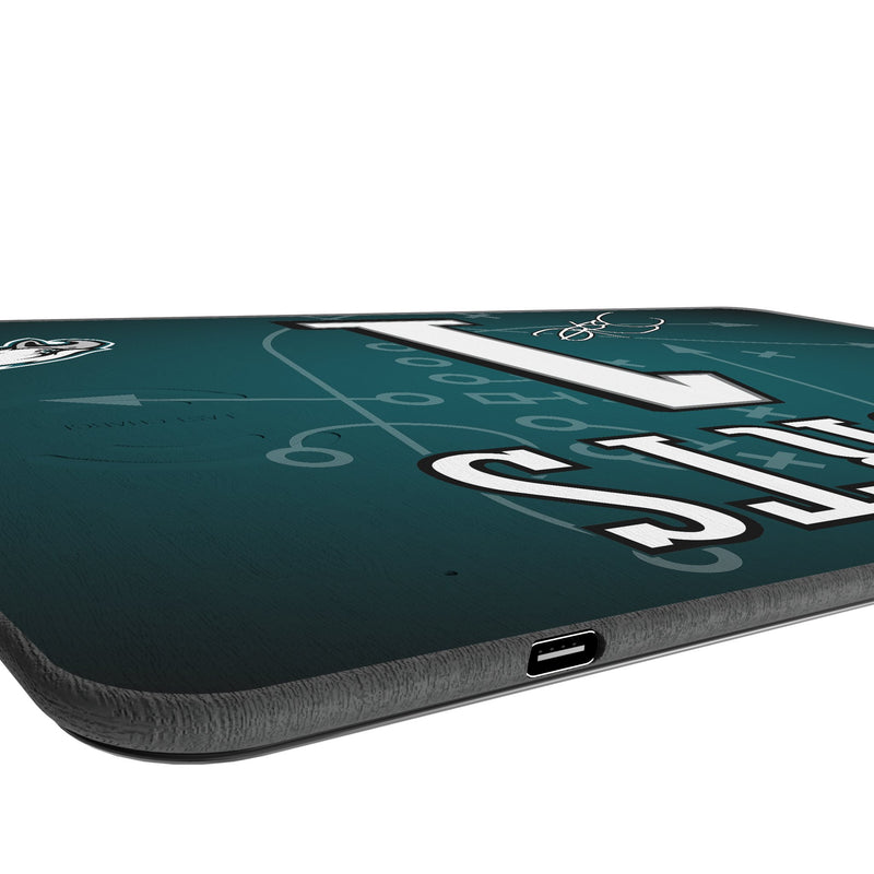 Jalen Hurts Philadelphia Eagles 1 Game Tactic 15-Watt Wireless Charger and Mouse Pad Port.Jpg