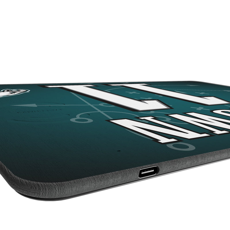 A.J. Brown Philadelphia Eagles 11 Game Tactic 15-Watt Wireless Charger and Mouse Pad Port.Jpg
