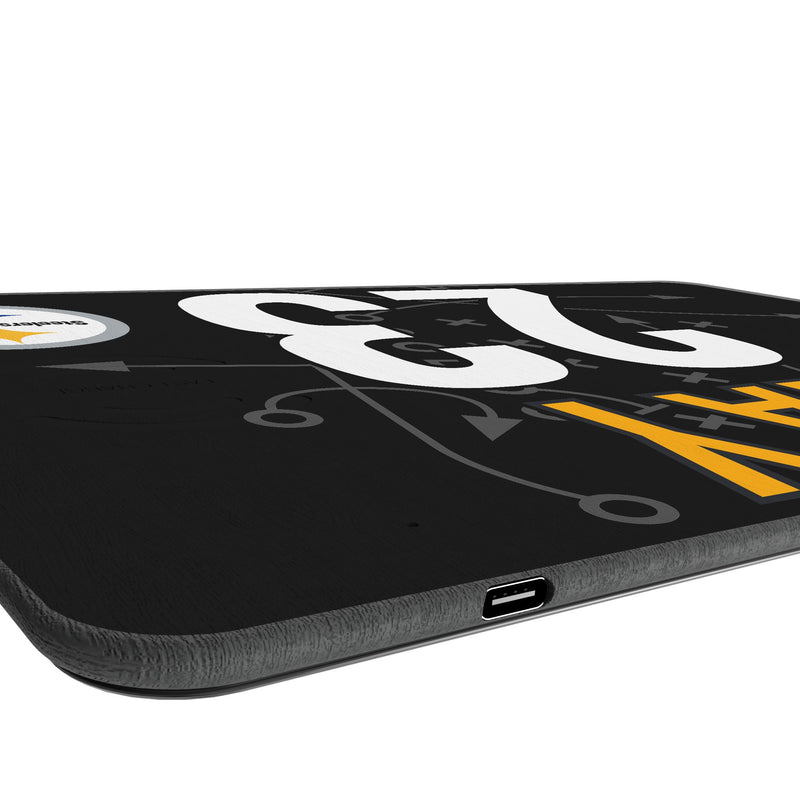 Darius Slay Pittsburgh Steelers 23 Game Tactic 15-Watt Wireless Charger and Mouse Pad Port.Jpg