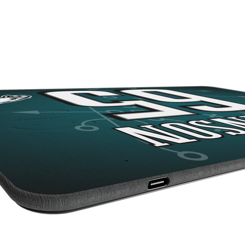 Lane Johnson Philadelphia Eagles 65 Game Tactic 15-Watt Wireless Charger and Mouse Pad Port.Jpg