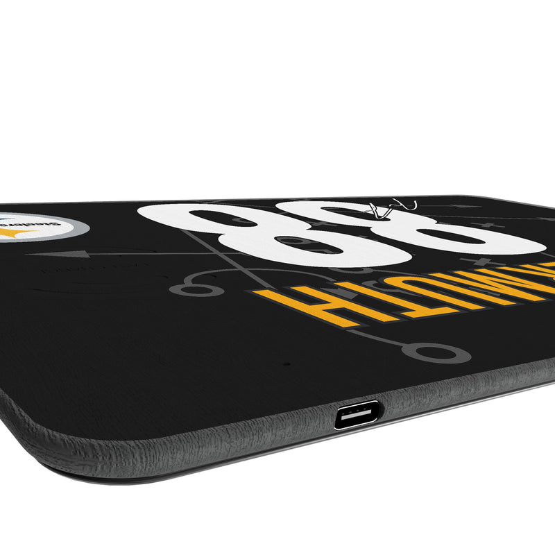 Pat Freiermuth Pittsburgh Steelers 88 Game Tactic 15-Watt Wireless Charger and Mouse Pad Port.Jpg