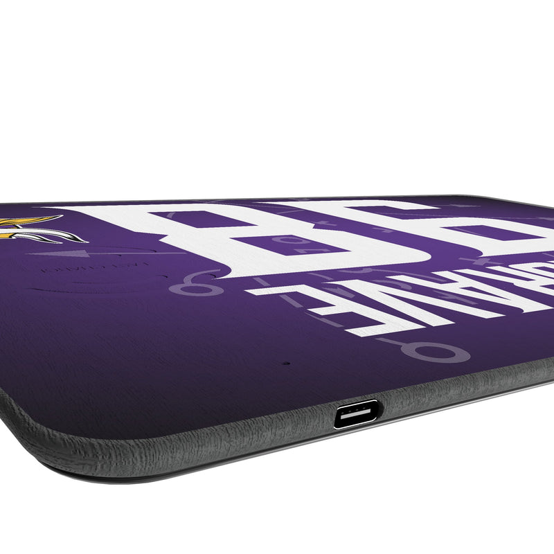 Javon Hargrave Minnesota Vikings 98 Game Tactic 15-Watt Wireless Charger and Mouse Pad Port.Jpg