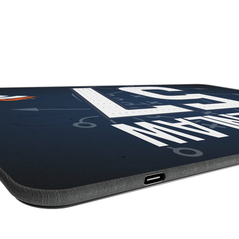 Dre Greenlaw Denver Broncos 57 Game Tactic 15-Watt Wireless Charger and Mouse Pad Port.Jpg