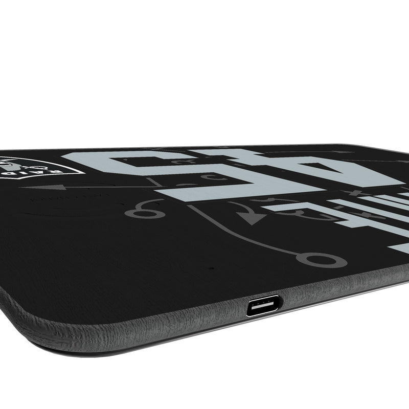 Devin White Las Vegas Raiders 45 Game Tactic 15-Watt Wireless Charger and Mouse Pad Port.Jpg