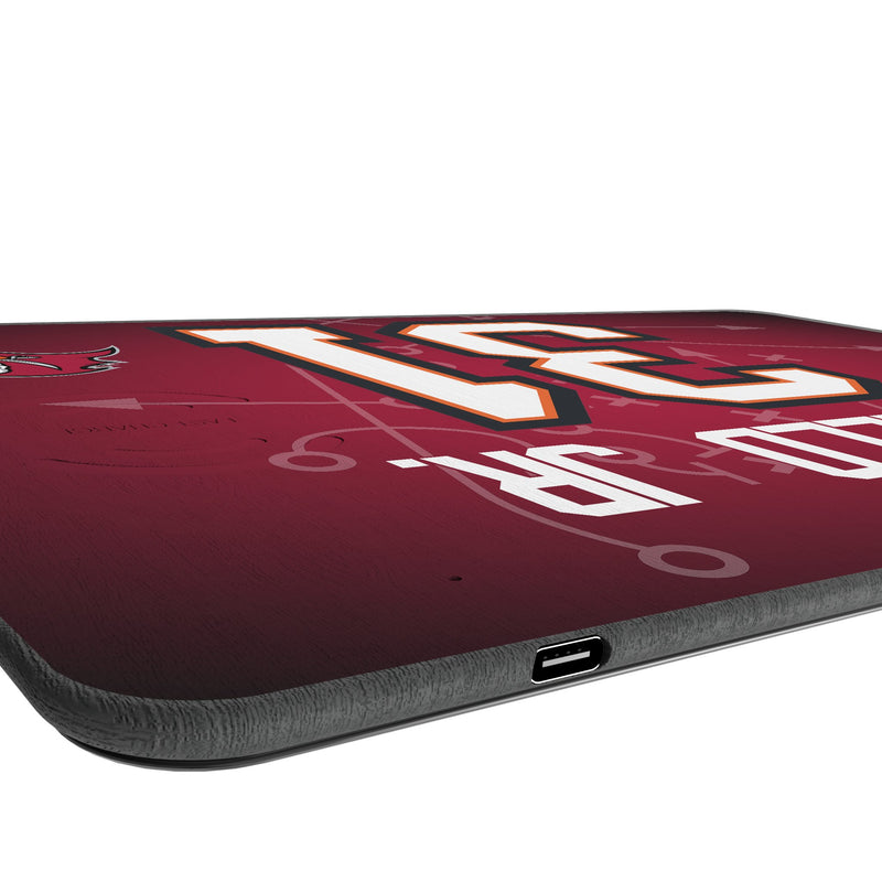 Antoine Winfield Jr. Tampa Bay Buccaneers 31 Game Tactic 15-Watt Wireless Charger and Mouse Pad Port.Jpg