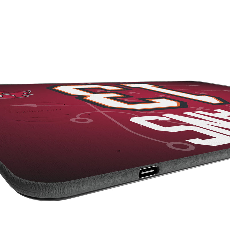 Mike Evans Tampa Bay Buccaneers 13 Game Tactic 15-Watt Wireless Charger and Mouse Pad Port.Jpg