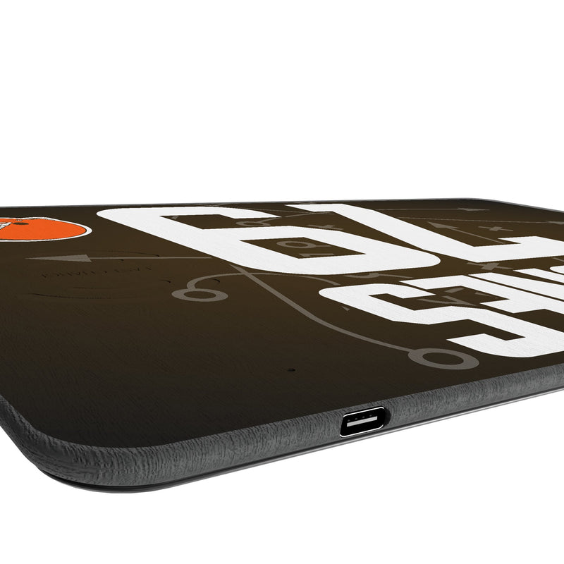Dawand Jones Cleveland Browns 79 Game Tactic 15-Watt Wireless Charger and Mouse Pad Port.Jpg
