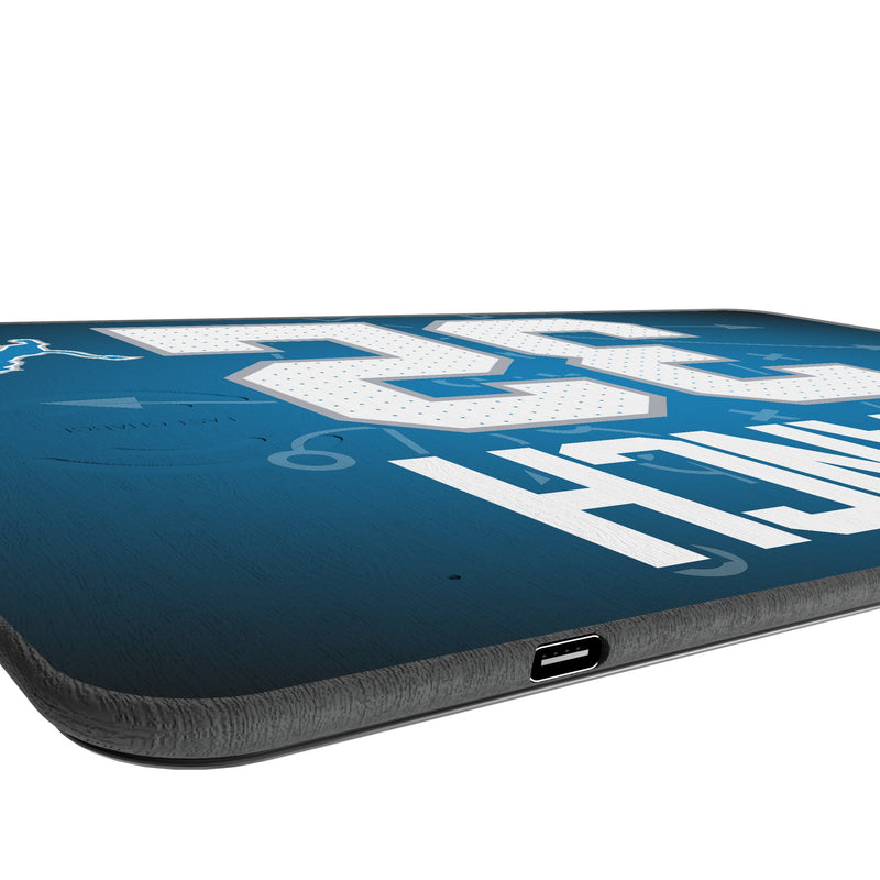 Brian Branch Detroit Lions 32 Game Tactic 15-Watt Wireless Charger and Mouse Pad Port.Jpg