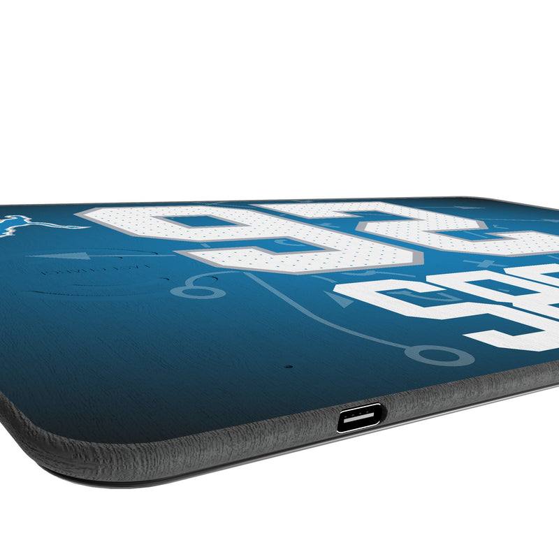 Jahmyr Gibbs Detroit Lions 26 Game Tactic 15-Watt Wireless Charger and Mouse Pad Port.Jpg