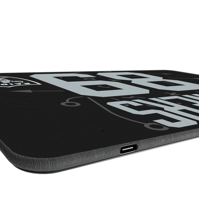 Brock Bowers Las Vegas Raiders 89 Game Tactic 15-Watt Wireless Charger and Mouse Pad Port.Jpg