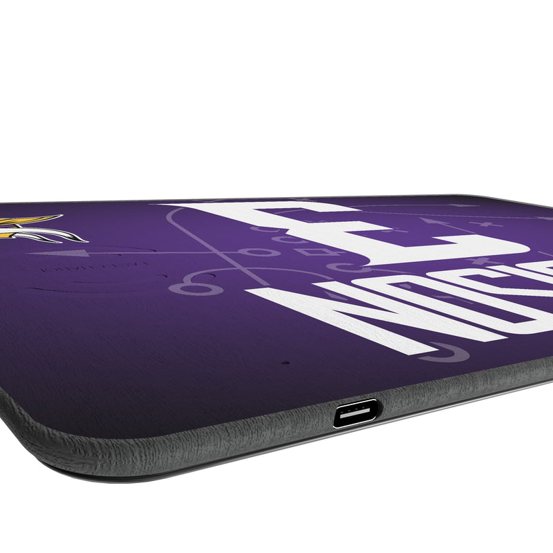 Jordan Addison Minnesota Vikings 3 Game Tactic 15-Watt Wireless Charger and Mouse Pad Port.Jpg