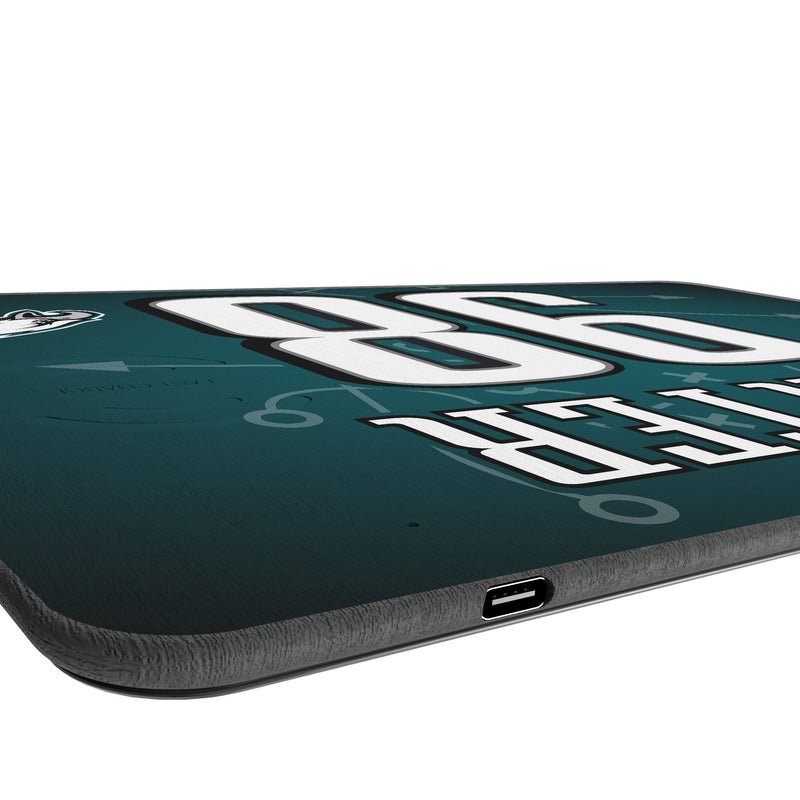Jalen Carter Philadelphia Eagles 98 Game Tactic 15-Watt Wireless Charger and Mouse Pad Port.Jpg