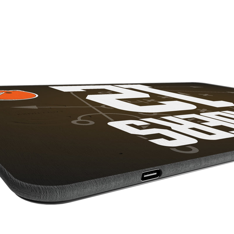 Shedeur Sanders Cleveland Browns 12 Game Tactic 15-Watt Wireless Charger and Mouse Pad Port.Jpg