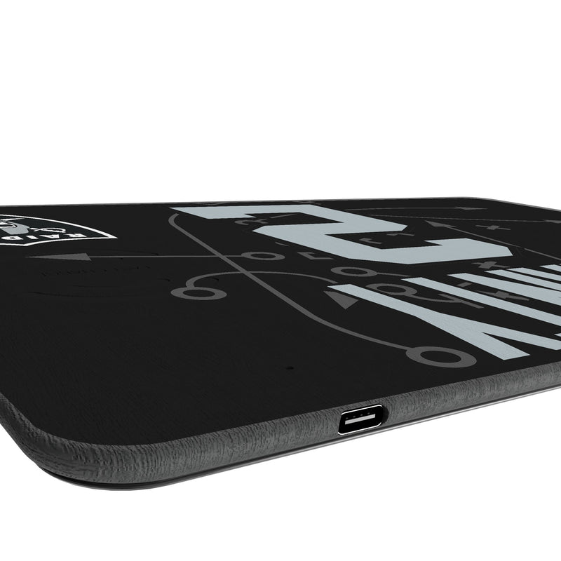 Ashton Jeanty Las Vegas Raiders 2 Game Tactic 15-Watt Wireless Charger and Mouse Pad Port.Jpg