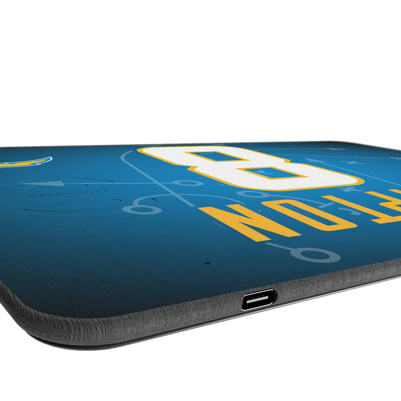 Omarion Hampton Los Angeles Chargers 8 Game Tactic 15-Watt Wireless Charger and Mouse Pad Port.Jpg