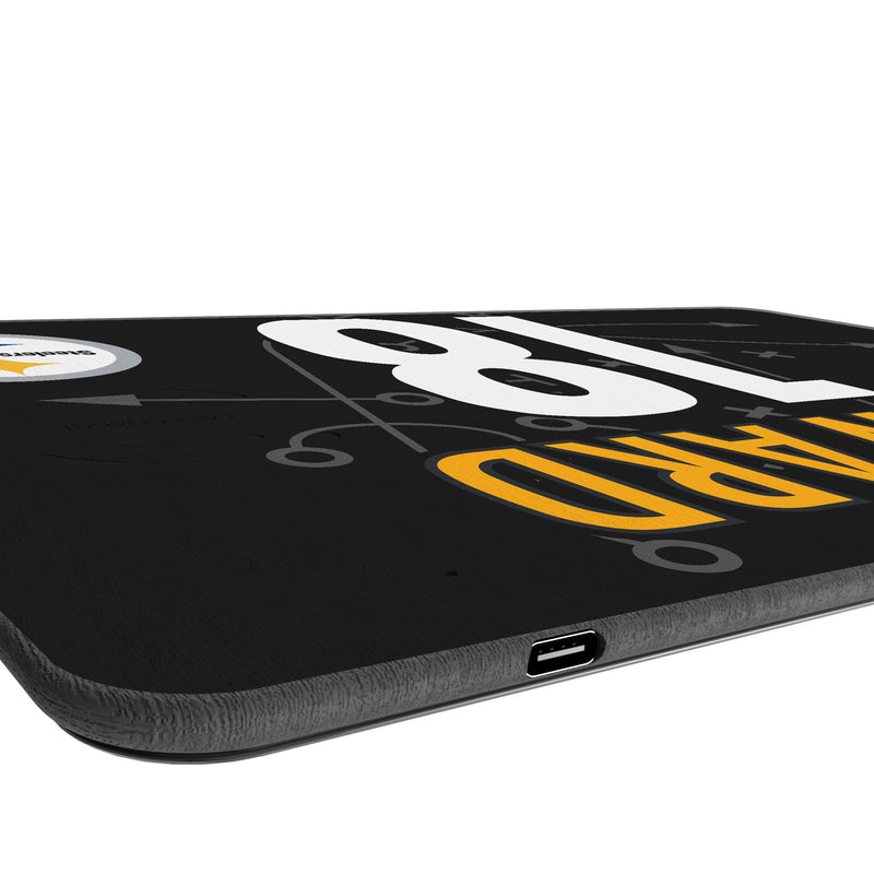 Will Howard Pittsburgh Steelers 18 Game Tactic 15-Watt Wireless Charger and Mouse Pad Port.Jpg
