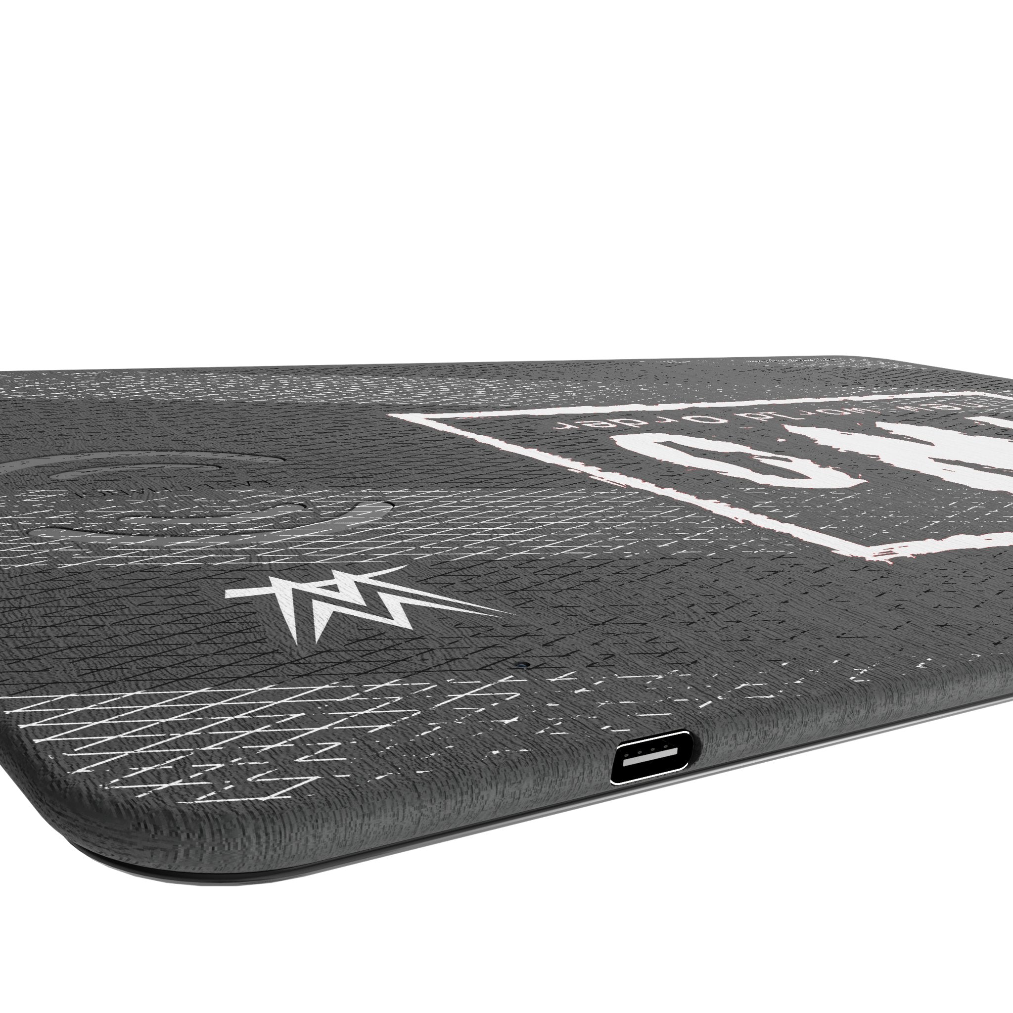 New World Order Steel 15-Watt Wireless Charger and Mouse Pad Port.Jpg