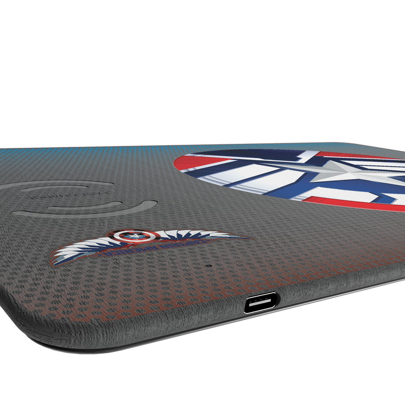 Marvel Avengers Sam Wilson Captain America Grid 15-Watt Wireless Charger and Mouse Pad Port.Jpg