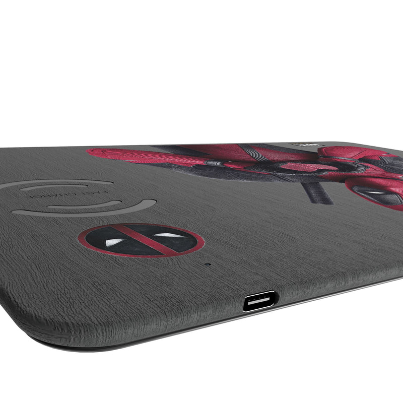 Marvel Deadpool Badge 15-Watt Wireless Charger and Mouse Pad Port.Jpg