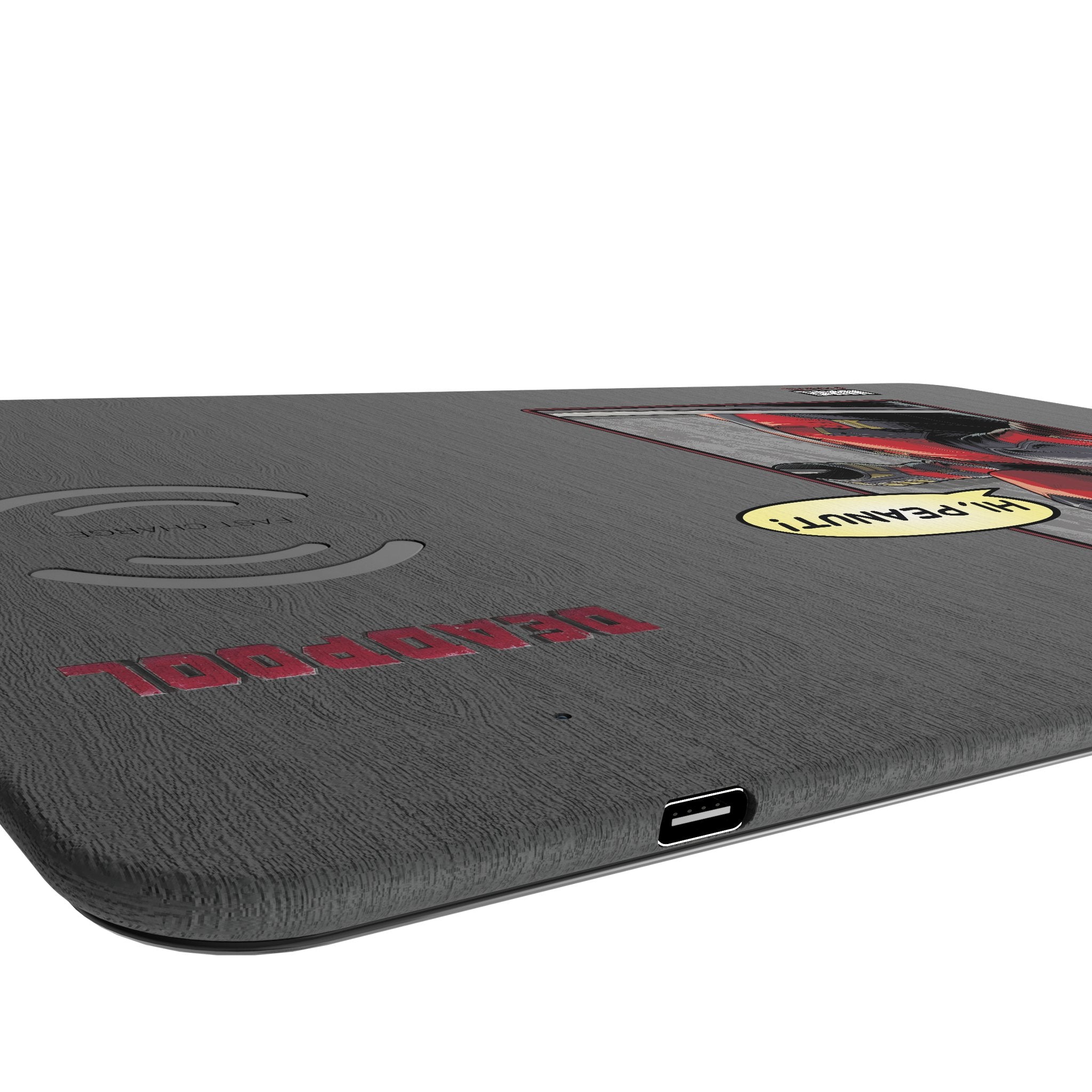 Marvel Deadpool Badge 15-Watt Wireless Charger and Mouse Pad Port.Jpg