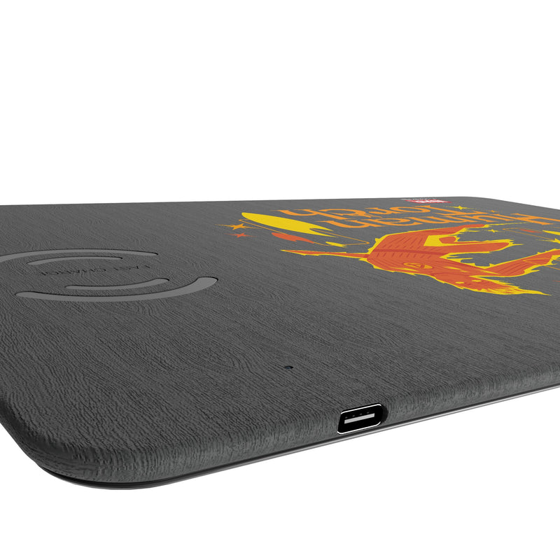 Marvel Human Torch Badge 15-Watt Wireless Charger and Mouse Pad Port.Jpg
