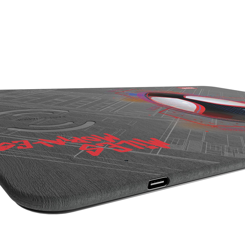 Marvel Miles Morales Badge 15-Watt Wireless Charger and Mouse Pad Port.Jpg