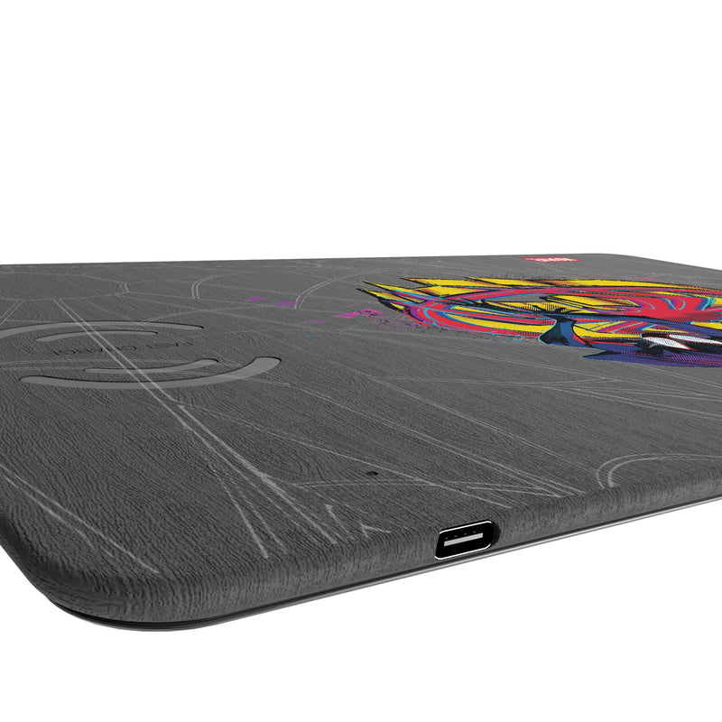 Marvel Miles Morales Badge 15-Watt Wireless Charger and Mouse Pad Port.Jpg