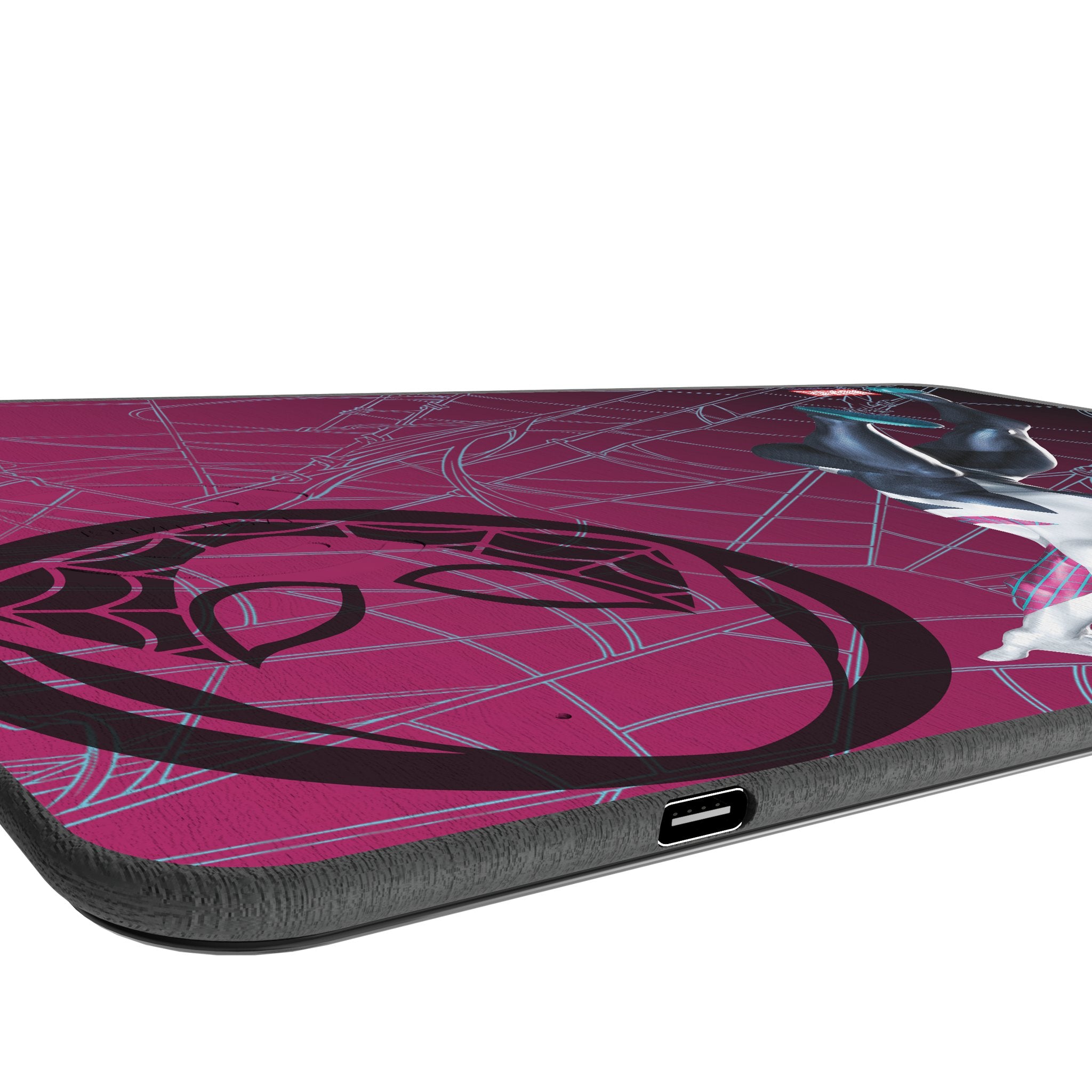 Marvel Spider-Gwen MechLine 15-Watt Wireless Charger and Mouse Pad Port.Jpg