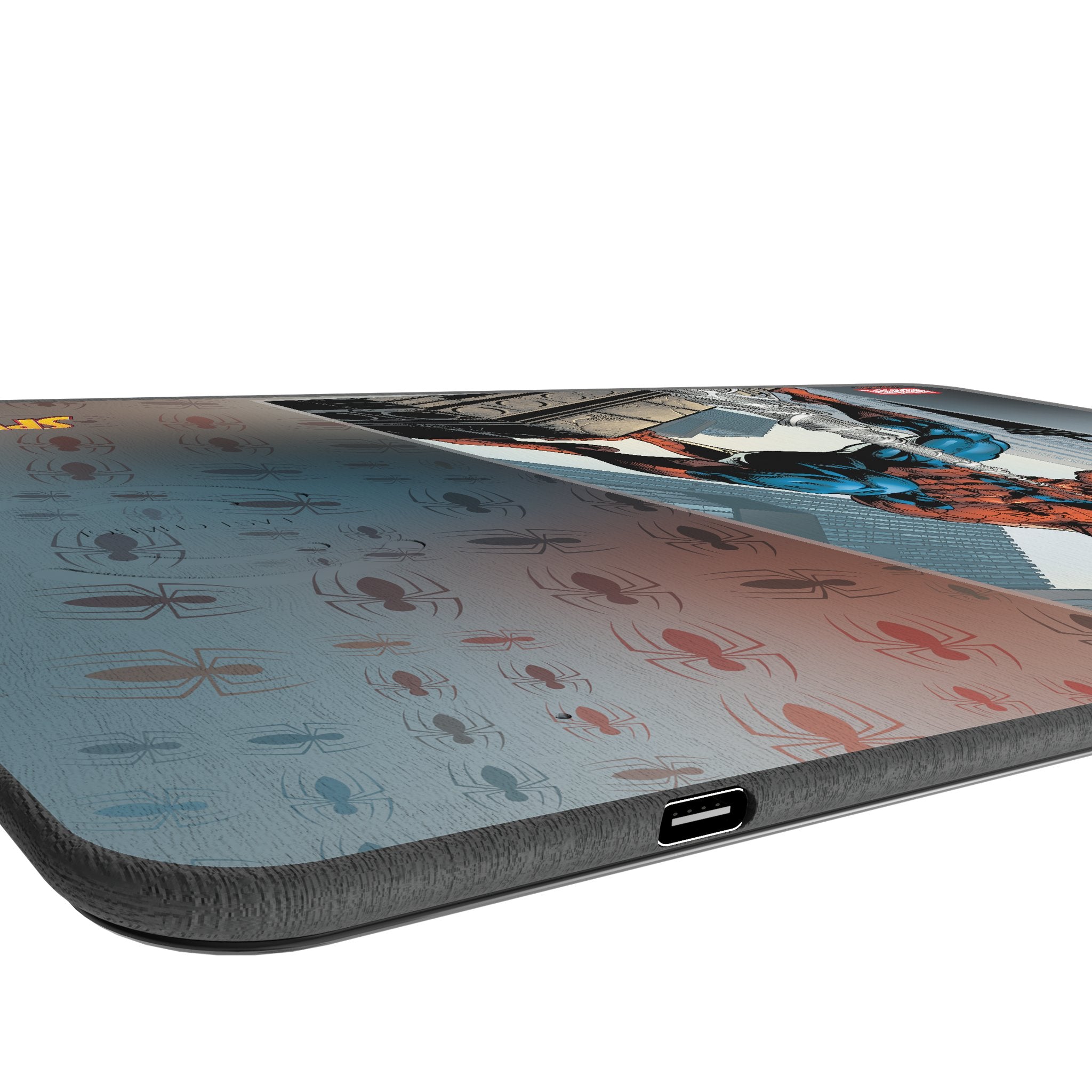 Marvel Spider-Man Cover Art 15-Watt Wireless Charger and Mouse Pad Port.Jpg