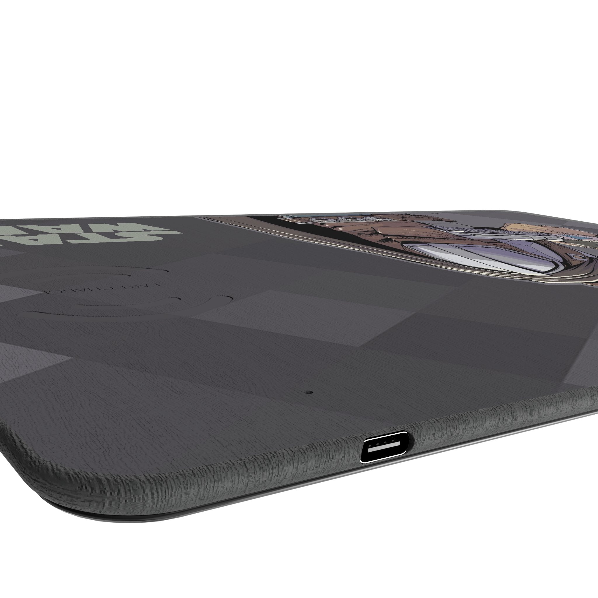 Star Wars: The Mandalorian Grogu and Din Djarin Color Block 15-Watt Wireless Charger and Mouse Pad Port.Jpg