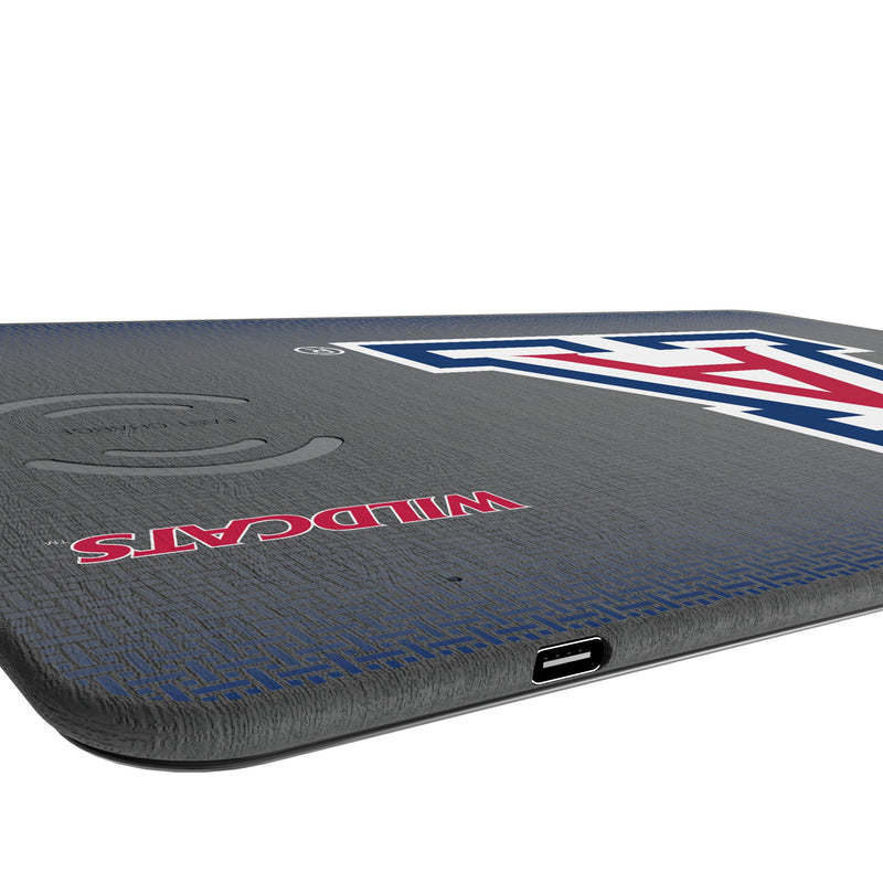 University of Arizona Wildcats Linen 15-Watt Wireless Charger and Mouse Pad Port.Jpg