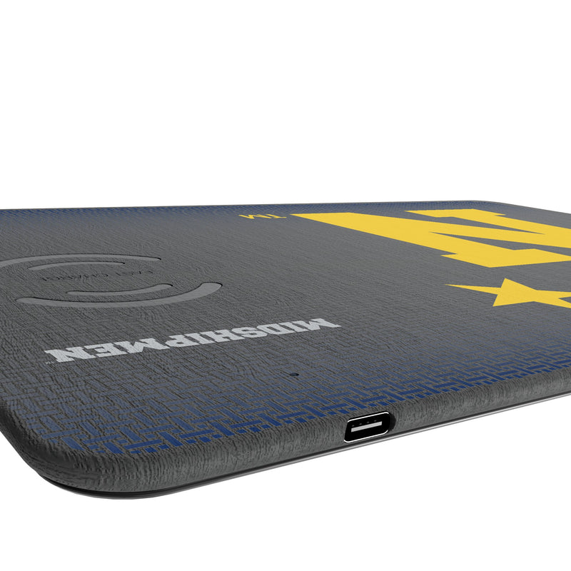 United State Naval Academy Midshipmen Linen 15-Watt Wireless Charger and Mouse Pad Port.Jpg