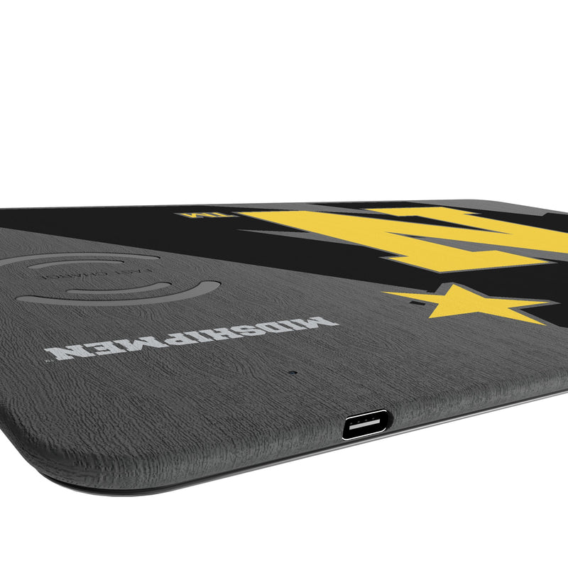 United State Naval Academy Midshipmen Monocolor Tilt 15-Watt Wireless Charger and Mouse Pad Port.Jpg