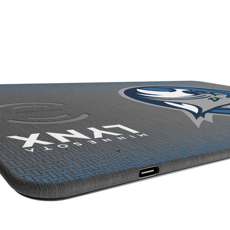 Minnesota Lynx Linen 15-Watt Wireless Charger and Mouse Pad Port.Jpg